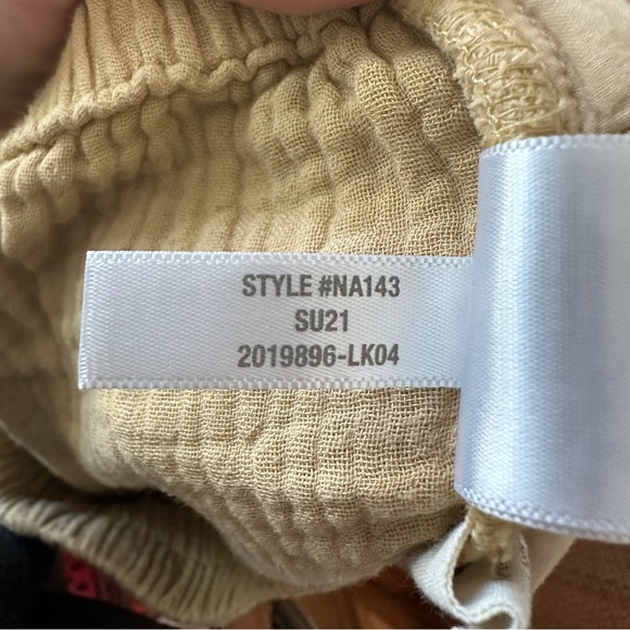 Madewell Cotton Pull-On Crop Gauze Lounge Pants Tan XS - Picture 10 of 10